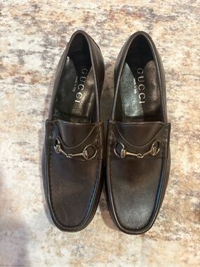 Gucci Black Leather Horsebit Loafers for Men